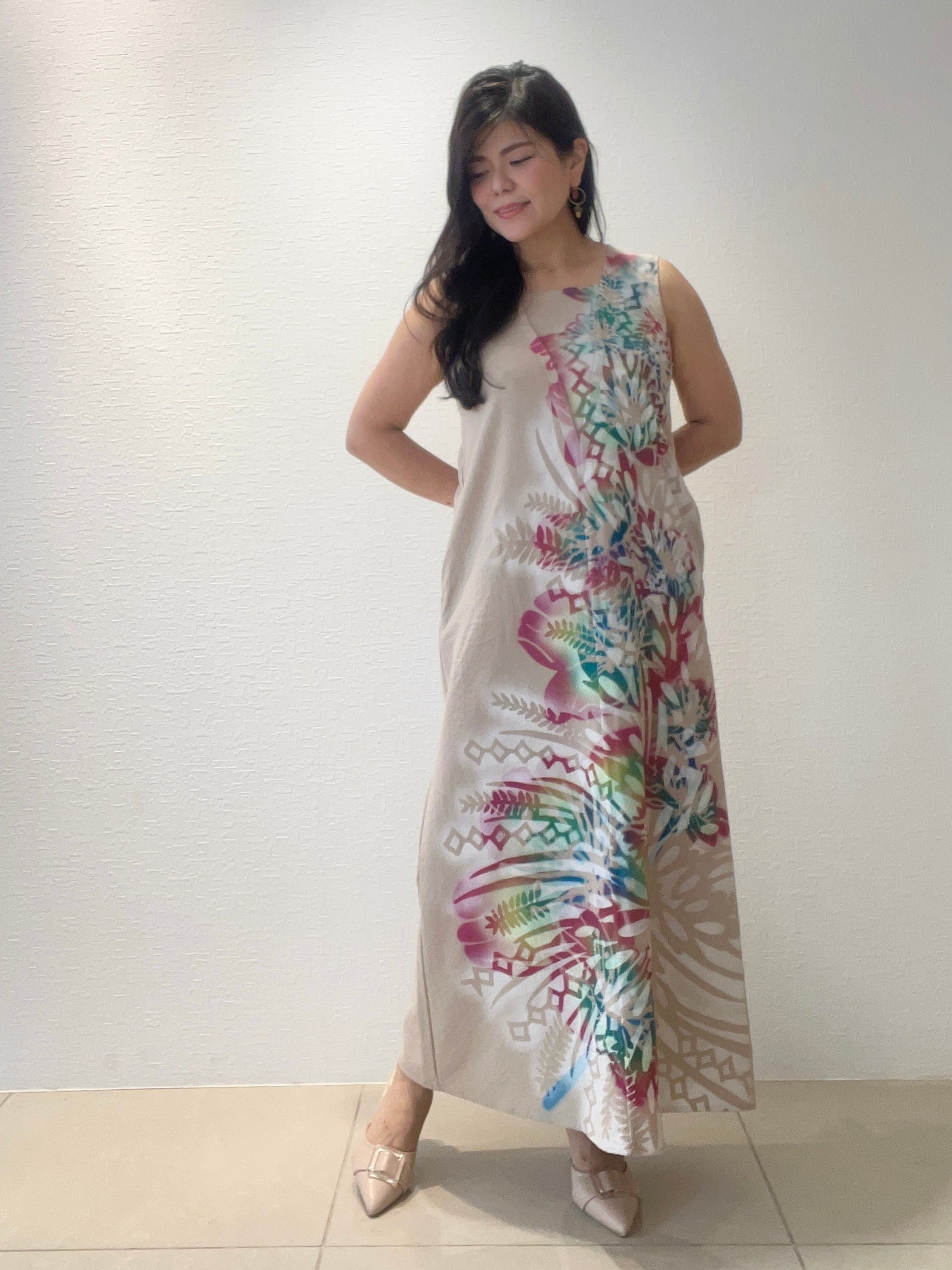 リネンタッチ ノースリーブワンピース – YOKANG