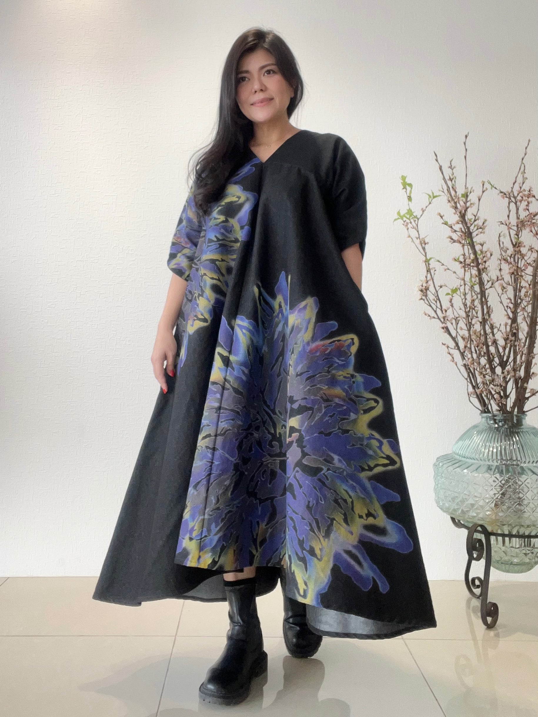 YOKANG ワンピース デニム ブラックデニム テントワンピース – YOKANG