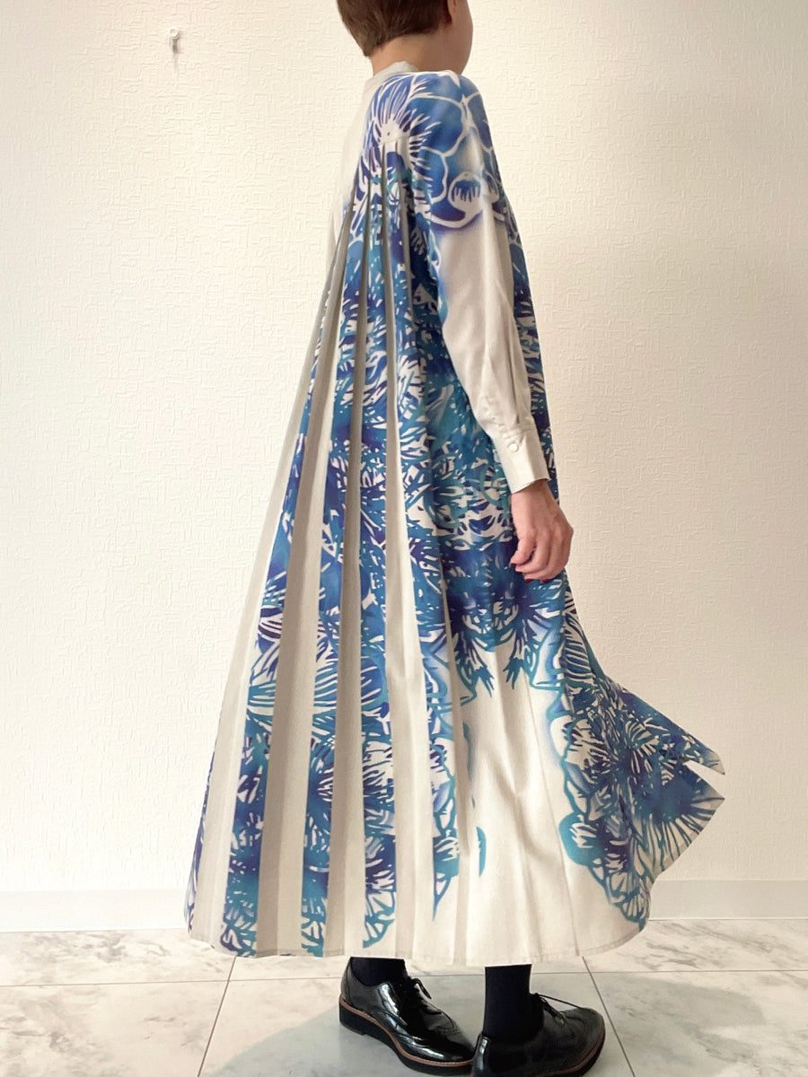 バックプリーツシャツワンピース