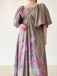 バタフライロングドレス ＿カーキ – YOKANG