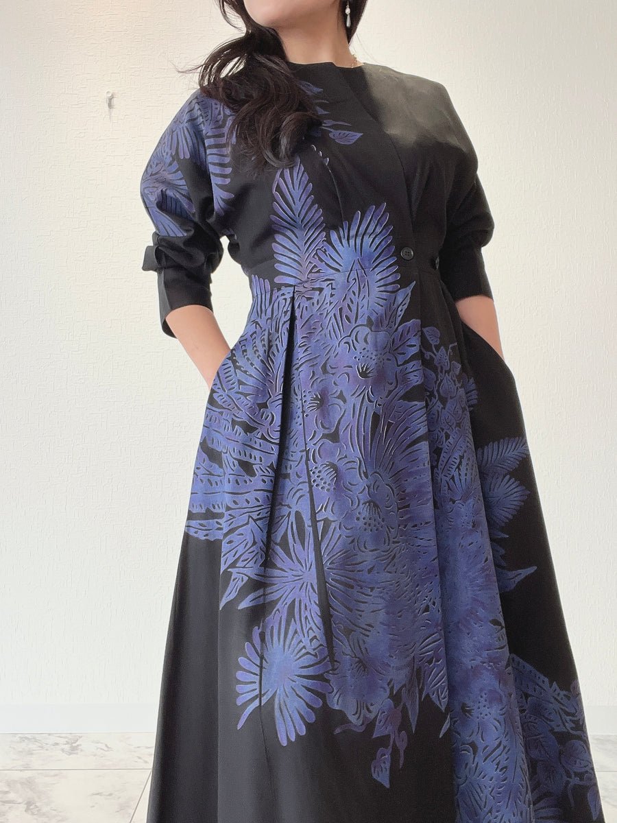 ウエストタック フィット＆フレアワンピース