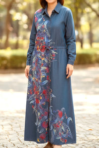 デニムシャツワンピース バラ柄・トケイソウ柄 月桃柄 – YOKANG