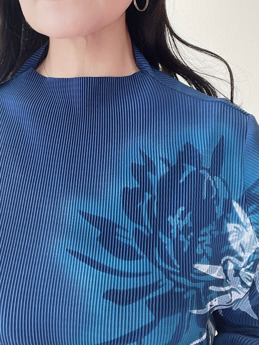 ストレート プリーツドレス ブルー – YOKANG