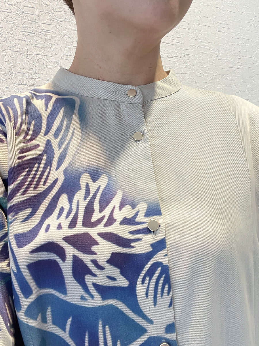 バックプリーツシャツワンピース