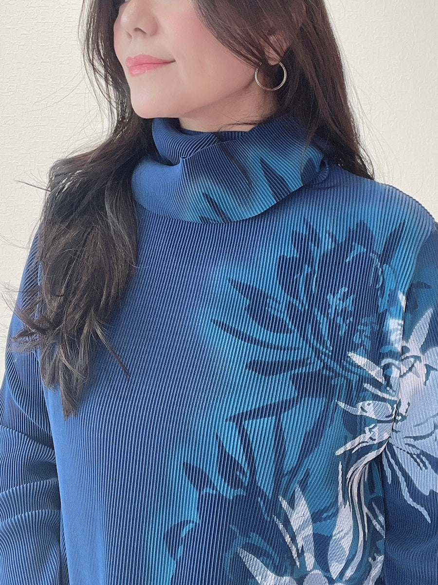 ストレート プリーツドレス ブルー – YOKANG