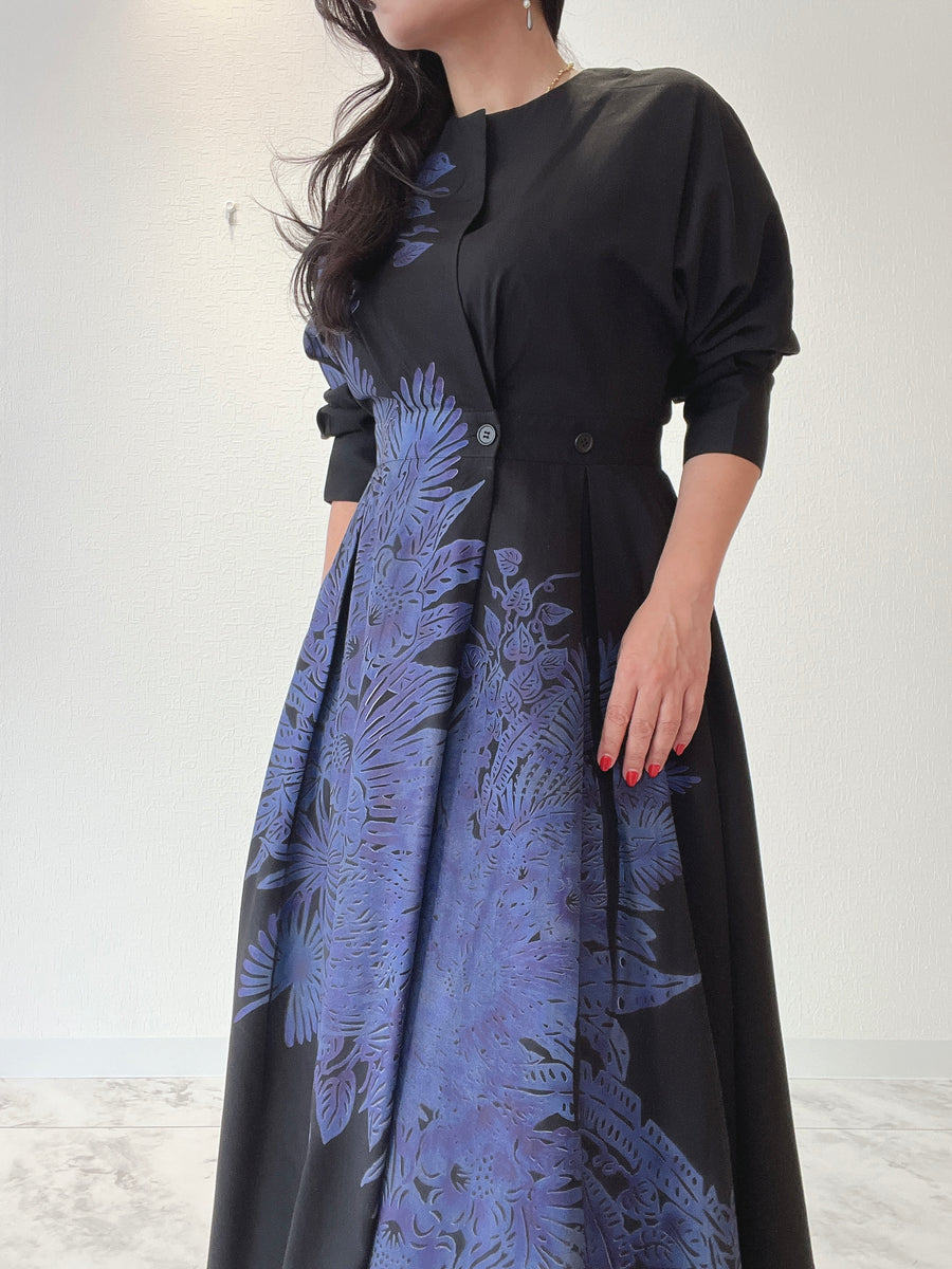 ウエストタック フィット＆フレアワンピース