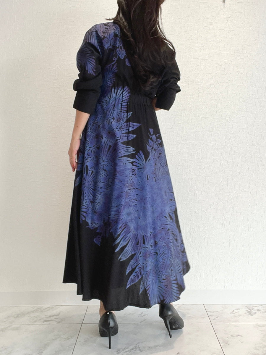 ウエストタック フィット＆フレアワンピース