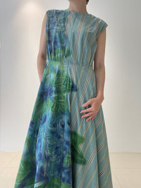 さちこ様⭐︎yokang 美フレアコットンワンピース　ヨーカン コットン美フレアワンピース-グリーン YOKANG