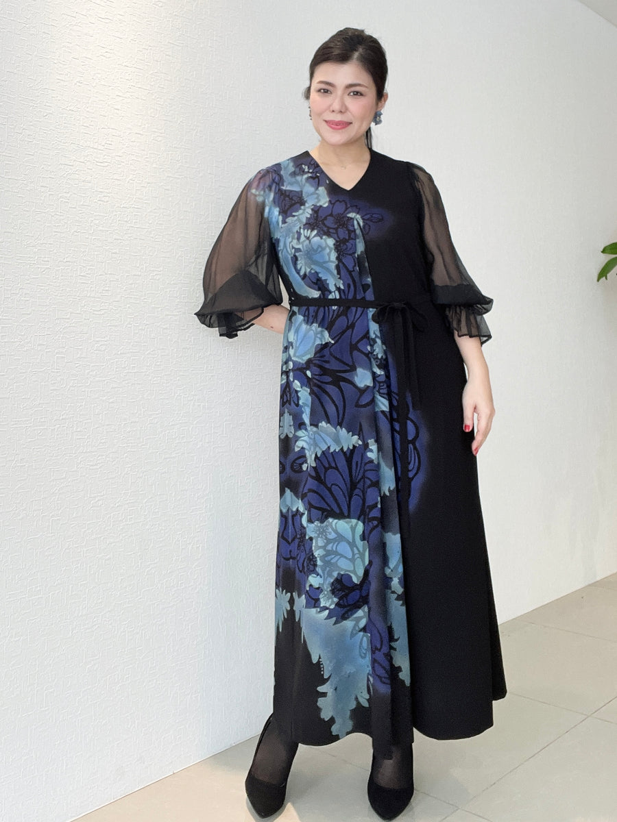 シアースリーブAラインワンピース