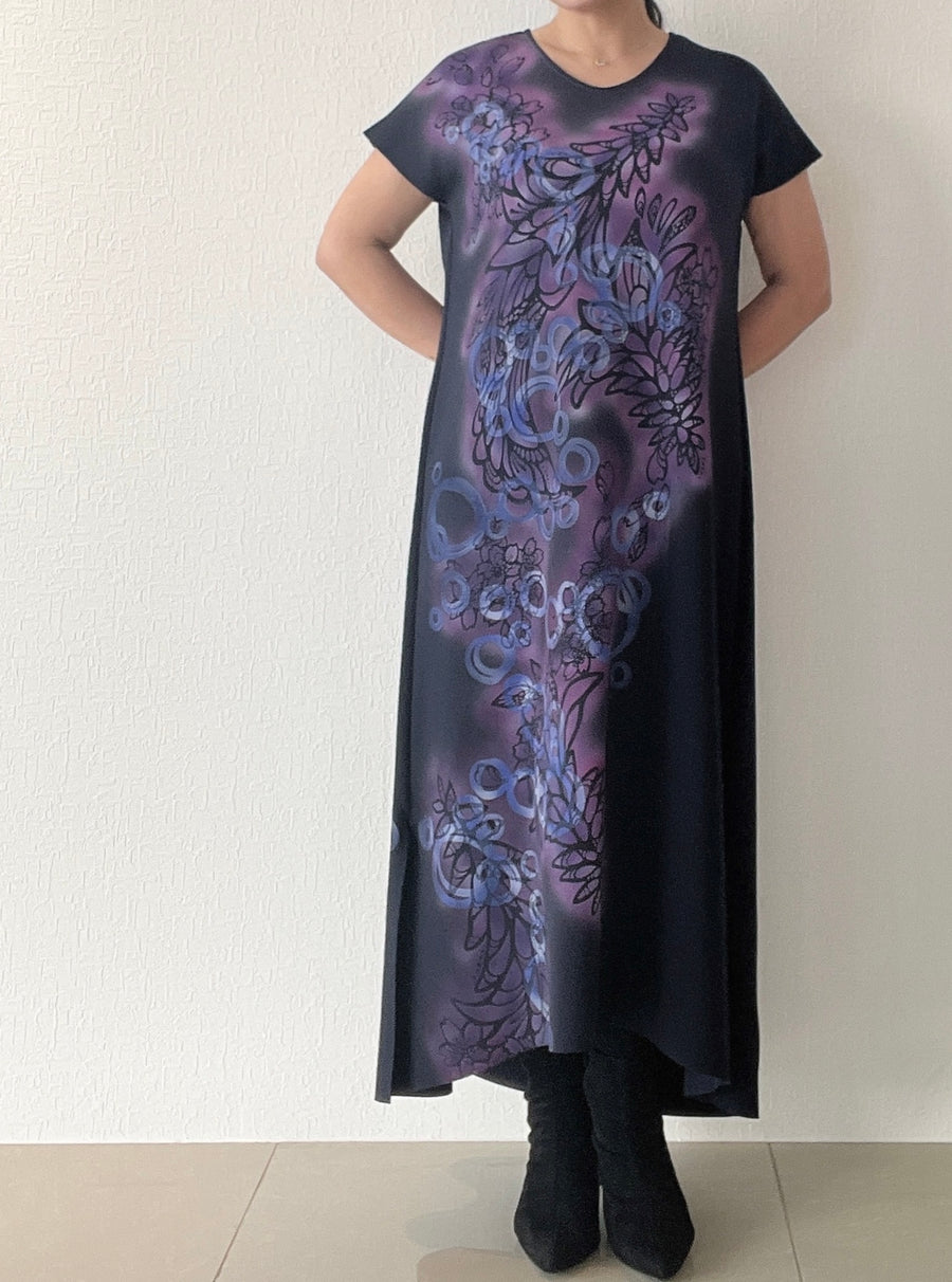 ストレッチ切替なしロングワンピース